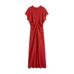 Totême Slouch Waist Wool Dress Poppy - Dresses - Scandinavian Minimalist Luxury at Coveti