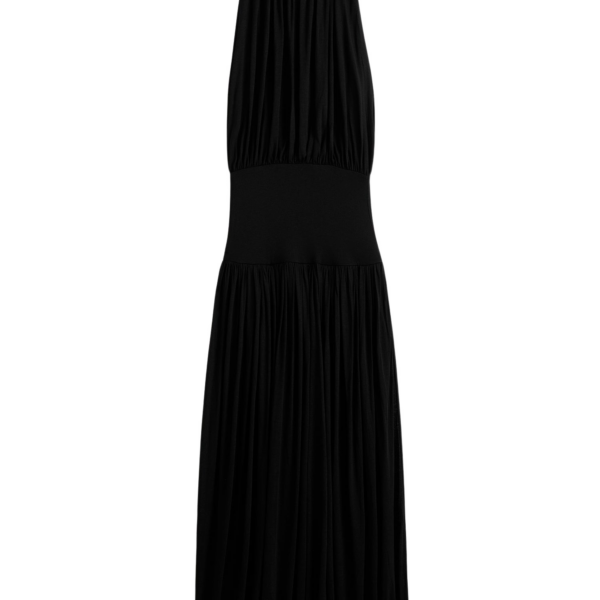 Totême Soft Gathered Dress Black - Dresses - Scandinavian Minimalist Luxury at Coveti