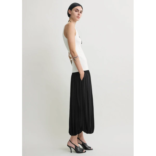 Totême Soft Gathered Skirt Black - Skirts - Scandinavian Minimalist Luxury at Coveti