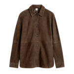 Totême Soft Suede Overshirt Bark - Tops - Scandinavian Minimalist Luxury at Coveti