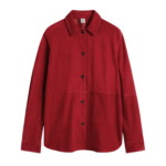 Totême Soft Suede Overshirt Poppy - Tops - Scandinavian Minimalist Luxury at Coveti