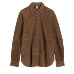 Totême Soft Suede Shirt Tobacco - Tops - Scandinavian Minimalist Luxury at Coveti