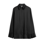 Totême Soft Tuxedo Shirt Black - Tops - Scandinavian Minimalist Luxury at Coveti