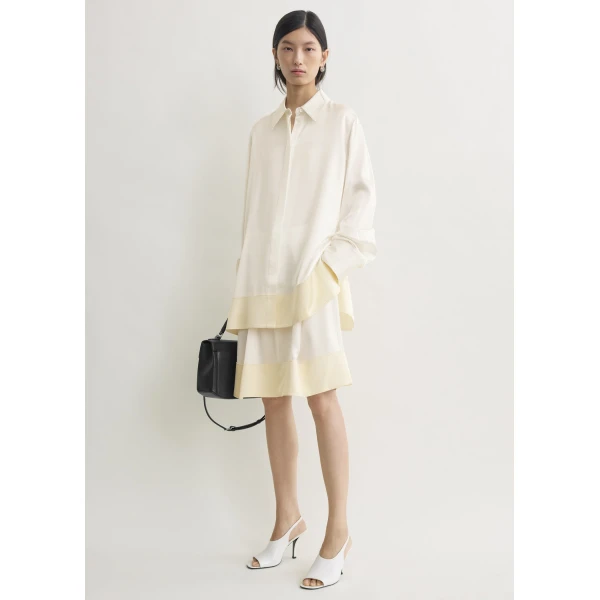 Totême Soft Tuxedo Shirt White - Tops - Scandinavian Minimalist Luxury at Coveti