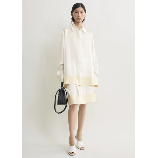 Totême Soft Tuxedo Shirt White - Tops - Scandinavian Minimalist Luxury at Coveti