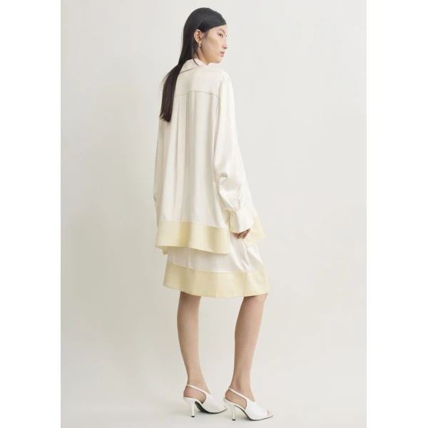 Totême Soft Tuxedo Shirt White - Tops - Scandinavian Minimalist Luxury at Coveti