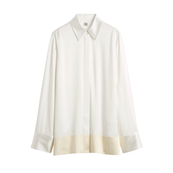 Totême Soft Tuxedo Shirt White - Tops - Scandinavian Minimalist Luxury at Coveti
