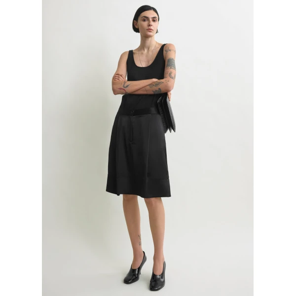 Totême Soft Tuxedo Skirt Black - Skirts - Scandinavian Minimalist Luxury at Coveti
