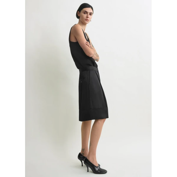 Totême Soft Tuxedo Skirt Black - Skirts - Scandinavian Minimalist Luxury at Coveti