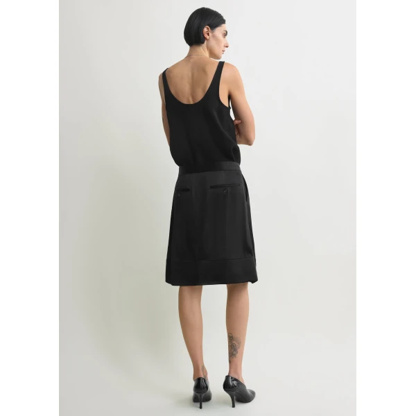 Totême Soft Tuxedo Skirt Black - Skirts - Scandinavian Minimalist Luxury at Coveti