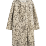 Totême Stracciatella Shearling Coat Black/White - Coats - Scandinavian Minimalist Luxury at Coveti