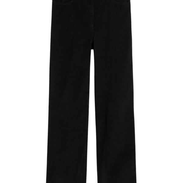 Totême Straight Cord Trousers Black - Pants - Scandinavian Minimalist Luxury at Coveti