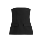 Totême Strapless Crepe Pocket Top Black - Tops - Scandinavian Minimalist Luxury at Coveti
