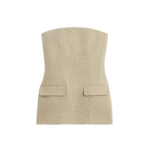 Totême Strapless Linen Pocket Top Beige - Tops - Scandinavian Minimalist Luxury at Coveti