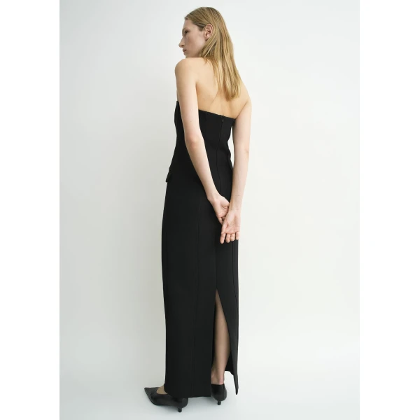 Totême Strapless Pocket Dress Black - Dresses - Scandinavian Minimalist Luxury at Coveti