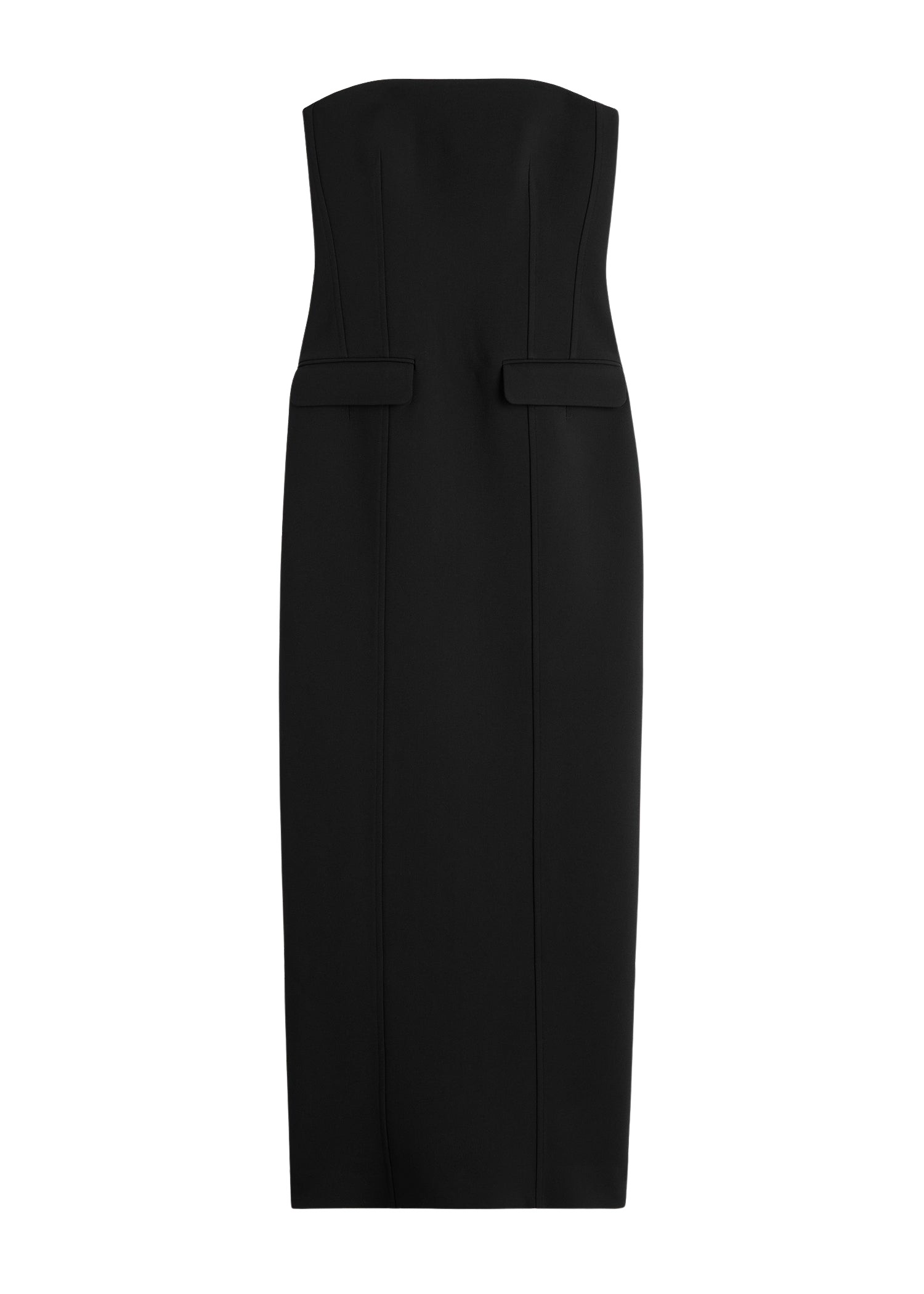 Toteme-Strapless-Pocket-Dress-Black56704_nobg Totême Strapless Pocket Dress Black - Dresses - Scandinavian Minimalist Luxury at Coveti