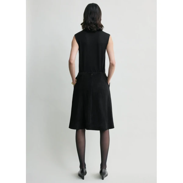 Totême Suede Skirt Black - Skirts - Scandinavian Minimalist Luxury at Coveti