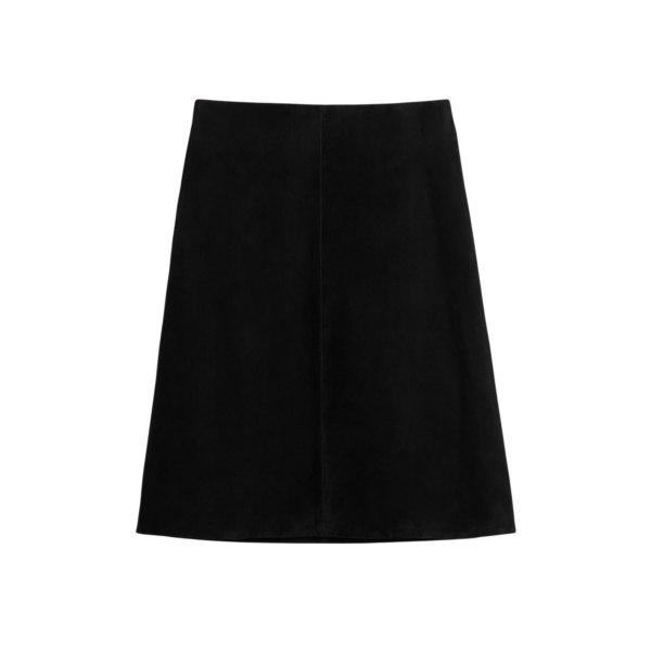 Totême Suede Skirt Black - Skirts - Scandinavian Minimalist Luxury at Coveti
