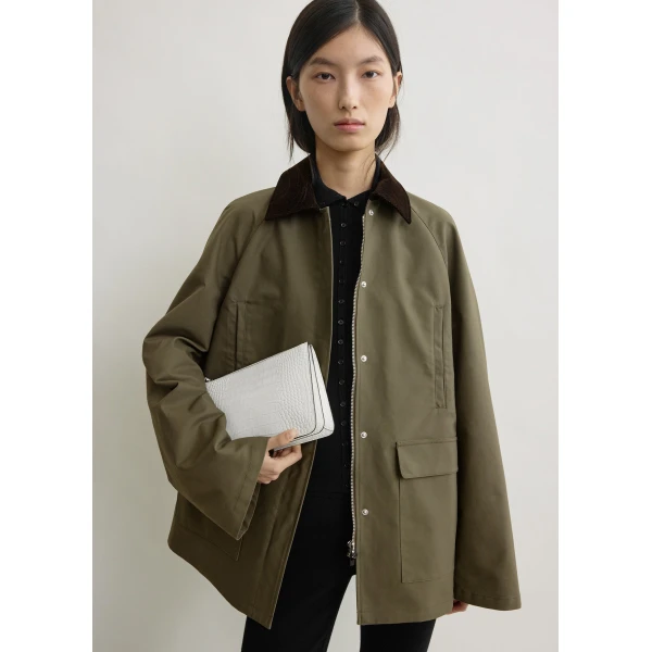 Totême Summer Country Jacket Khaki - Jackets - Scandinavian Minimalist Luxury at Coveti