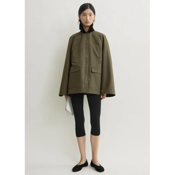 Totême Summer Country Jacket Khaki - Jackets - Scandinavian Minimalist Luxury at Coveti