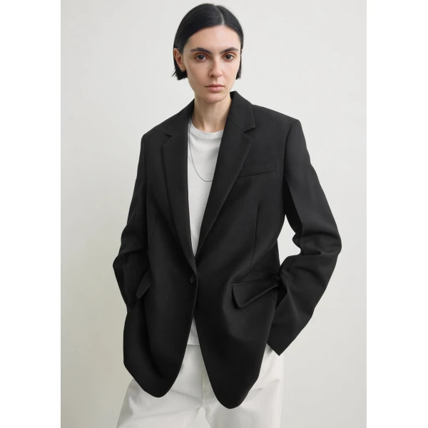 Totême Tailored Blazer Black - Jackets - Scandinavian Minimalist Luxury at Coveti