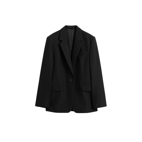 Totême Tailored Blazer Black - Jackets - Scandinavian Minimalist Luxury at Coveti