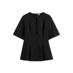 Totême Tailored Cotton Top Black - Tops - Scandinavian Minimalist Luxury at Coveti