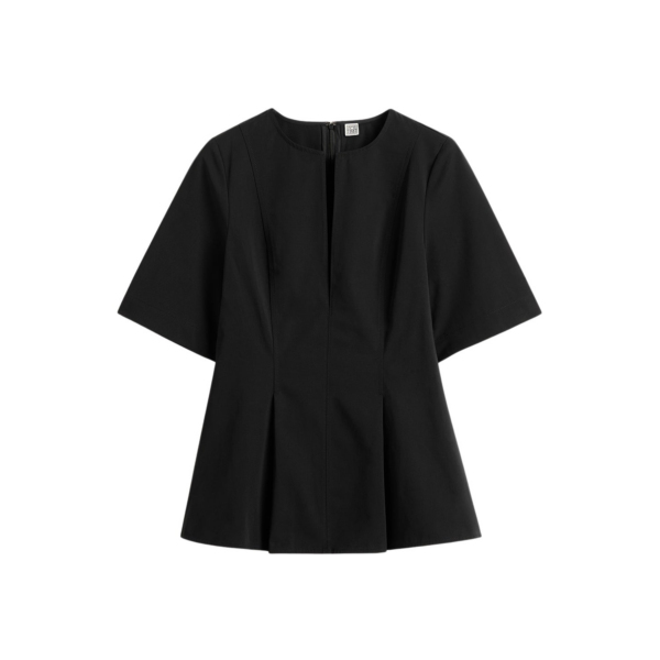 Totême Tailored Cotton Top Black - Tops - Scandinavian Minimalist Luxury at Coveti