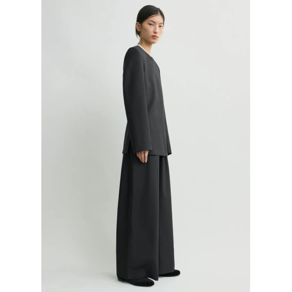Totême Tailored Dinner Blouse Black - Tops - Scandinavian Minimalist Luxury at Coveti