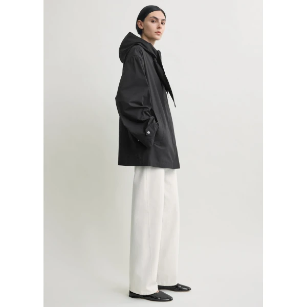Totême Technical Scarf Jacket Black - Jackets - Scandinavian Minimalist Luxury at Coveti