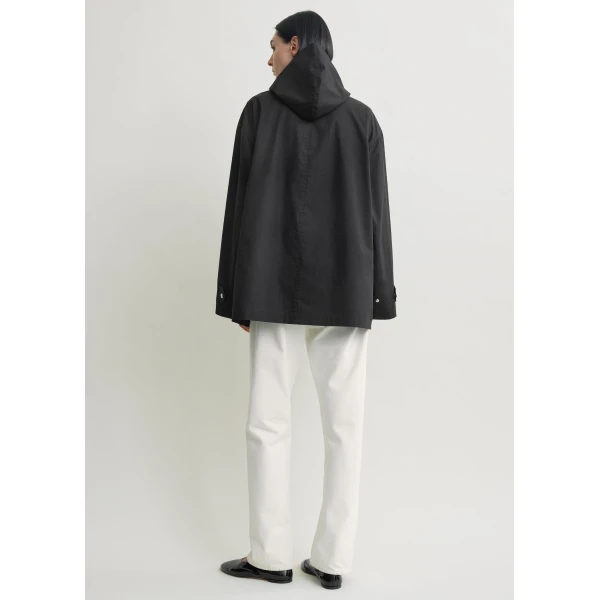 Totême Technical Scarf Jacket Black - Jackets - Scandinavian Minimalist Luxury at Coveti