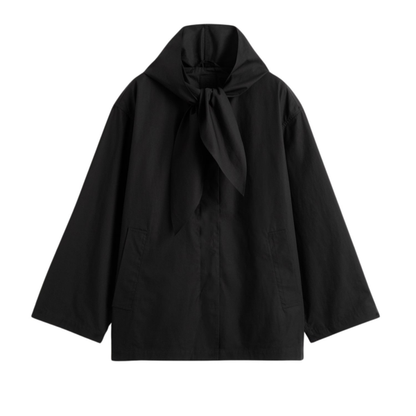 Totême Technical Scarf Jacket Black - Jackets - Scandinavian Minimalist Luxury at Coveti