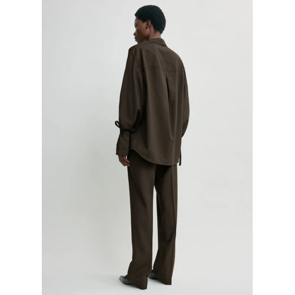 Totême Tie-Cuff Shirt Pepper - Tops - Scandinavian Minimalist Luxury at Coveti
