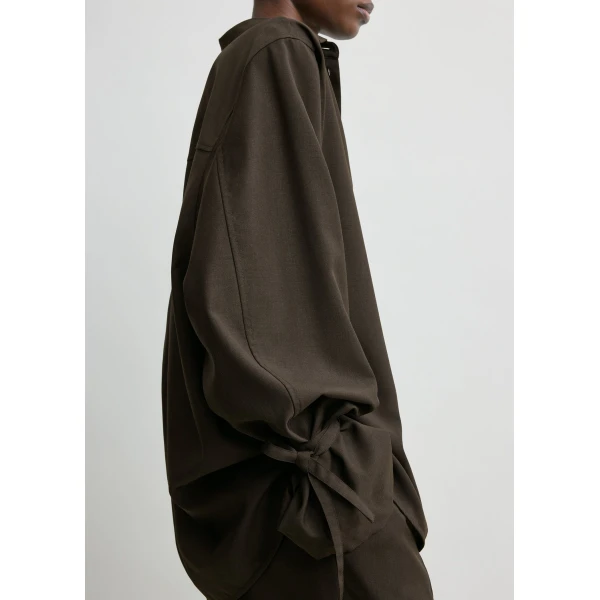 Totême Tie-Cuff Shirt Pepper - Tops - Scandinavian Minimalist Luxury at Coveti