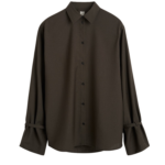 Totême Tie-Cuff Shirt Pepper - Tops - Scandinavian Minimalist Luxury at Coveti