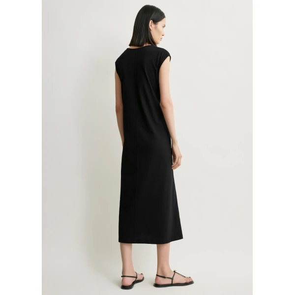 Totême Tie-Waist Jersey Dress Black - Dresses - Scandinavian Minimalist Luxury at Coveti
