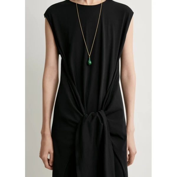 Totême Tie-Waist Jersey Dress Black - Dresses - Scandinavian Minimalist Luxury at Coveti