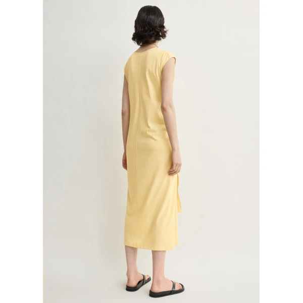 Totême Tie-Waist Jersey Dress Buttercup - Dresses - Scandinavian Minimalist Luxury at Coveti