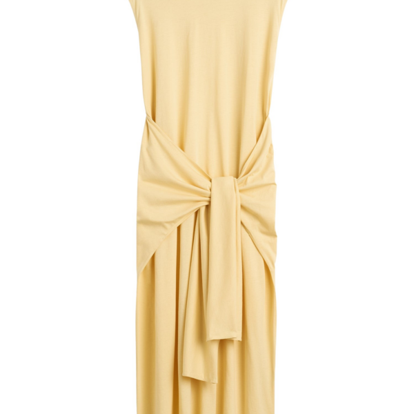 Totême Tie-Waist Jersey Dress Buttercup - Dresses - Scandinavian Minimalist Luxury at Coveti