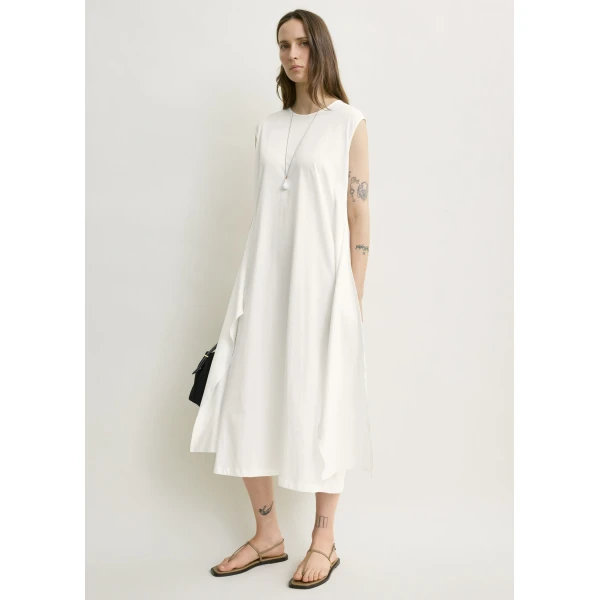 Totême Tie-Waist Jersey Dress Off-White - Dresses - Scandinavian Minimalist Luxury at Coveti