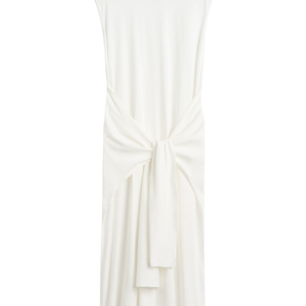 Totême Tie-Waist Jersey Dress Off-White - Dresses - Scandinavian Minimalist Luxury at Coveti