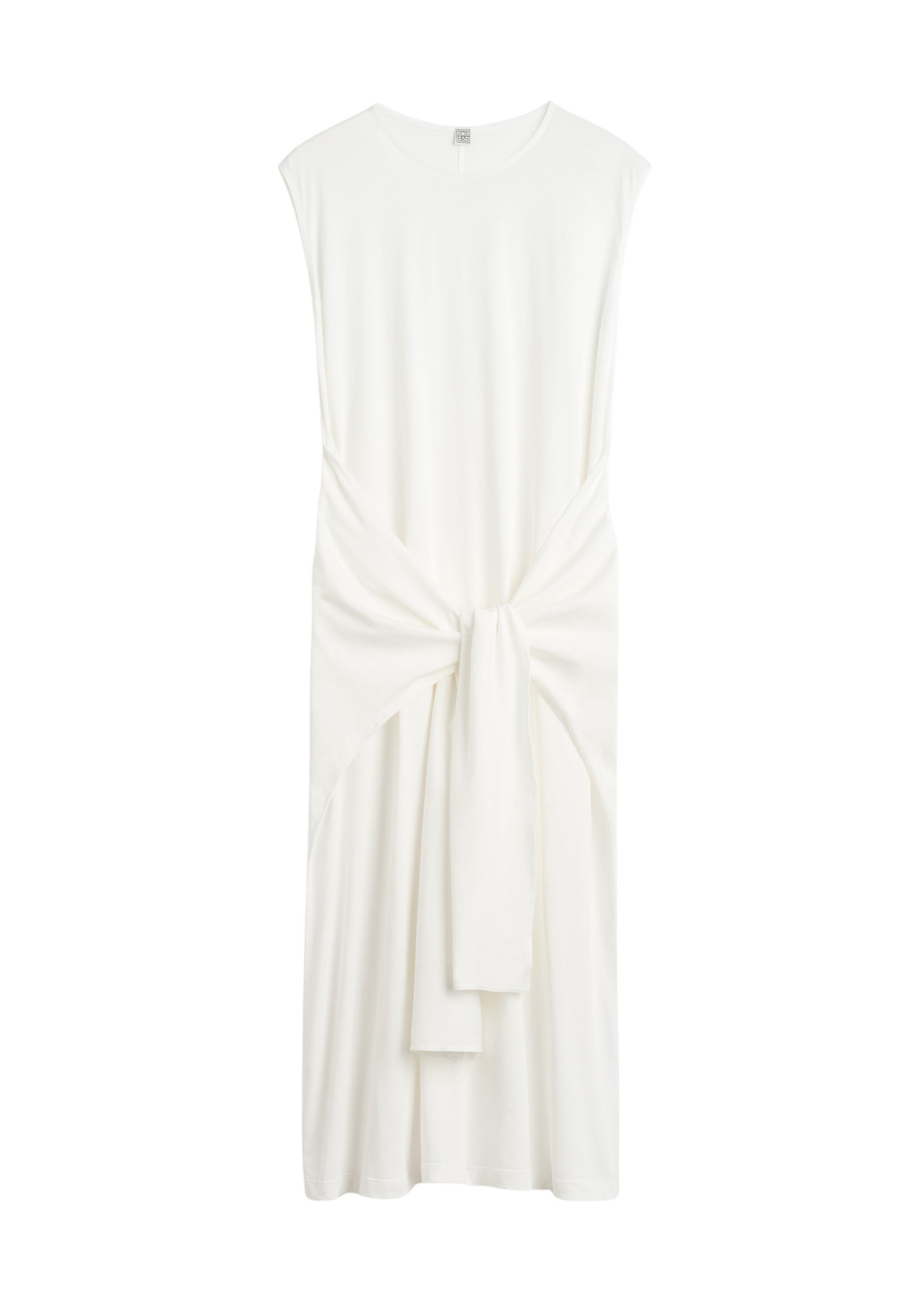 Toteme-Tie-Waist-Jersey-Dress-Off-White94960_nobg Totême Tie-Waist Jersey Dress Off-White - Dresses - Scandinavian Minimalist Luxury at Coveti