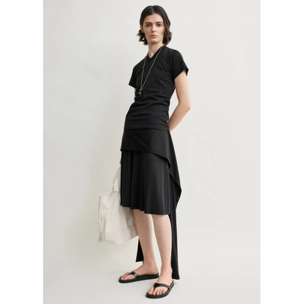 Totême Tie-Waist Jersey Shorts Black - Shorts - Scandinavian Minimalist Luxury at Coveti
