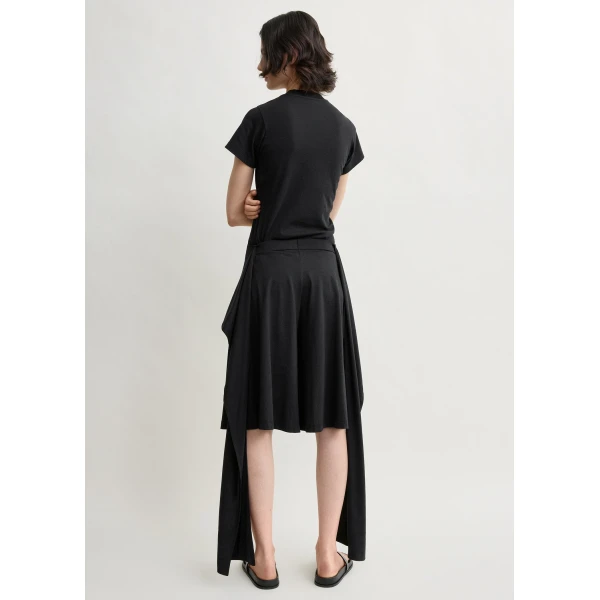 Totême Tie-Waist Jersey Shorts Black - Shorts - Scandinavian Minimalist Luxury at Coveti