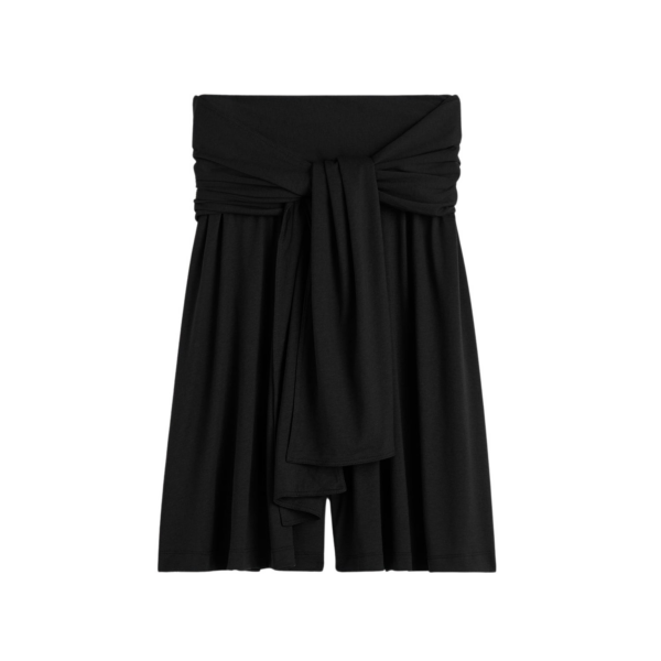 Totême Tie-Waist Jersey Shorts Black - Shorts - Scandinavian Minimalist Luxury at Coveti