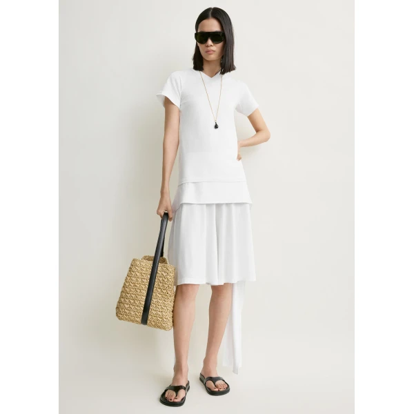 Totême Tie-Waist Jersey Shorts White - Shorts - Scandinavian Minimalist Luxury at Coveti