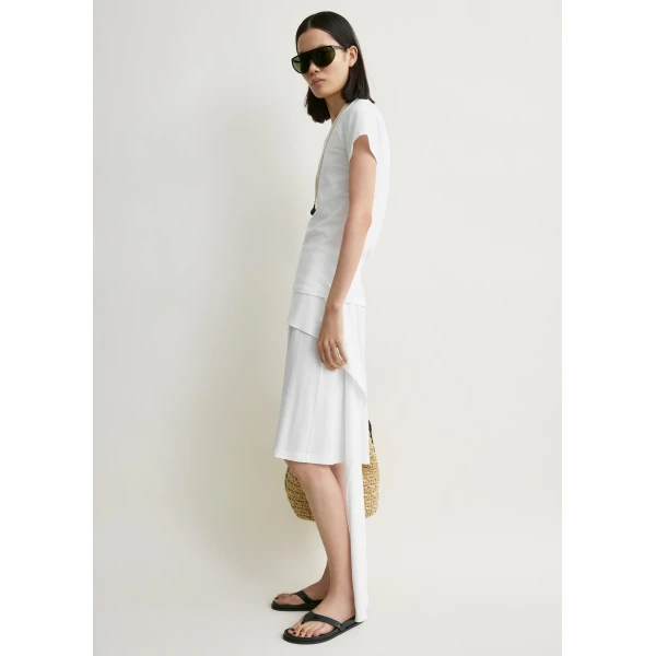 Totême Tie-Waist Jersey Shorts White - Shorts - Scandinavian Minimalist Luxury at Coveti