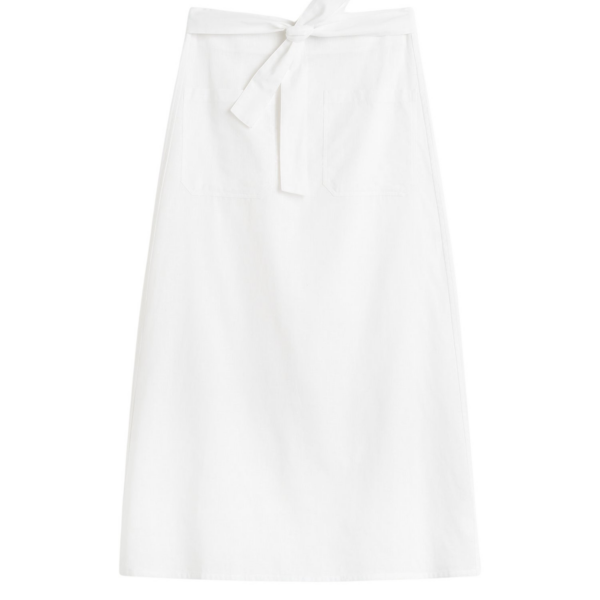 Totême Tie-Waist Skirt White - Skirts - Scandinavian Minimalist Luxury at Coveti