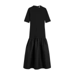 Totême Twinflower Tee Dress Black - Dresses - Scandinavian Minimalist Luxury at Coveti