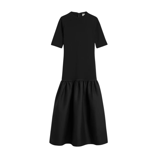 Totême Twinflower Tee Dress Black - Dresses - Scandinavian Minimalist Luxury at Coveti